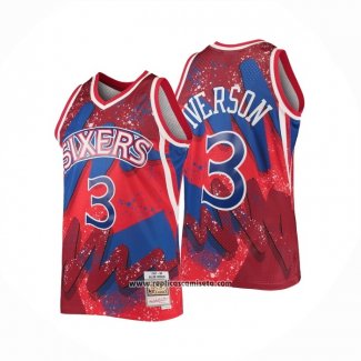 Camiseta Philadelphia 76ers Allen Iverson #3 Mitchel & Ness 1997-98 Rojo