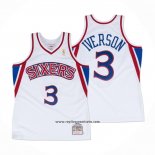 Camiseta Philadelphia 76ers Allen Iverson #3 Mitchell & Ness 1996-97 Blanco