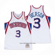 Camiseta Philadelphia 76ers Allen Iverson #3 Mitchell & Ness 1996-97 Blanco