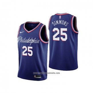 Camiseta Philadelphia 76ers Ben Simmons #25 Ciudad 2019-20 Azul