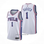 Camiseta Philadelphia 76ers James Harden #1 Association Blanco