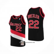 Camiseta Portland Trail Blazers Clyde Drexler #22 Hardwood Classics Throwback Negro