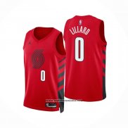 Camiseta Portland Trail Blazers Damian Lillard #0 Statement 2022-23 Rojo