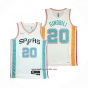 Camiseta San Antonio Spurs Manu Ginobili #20 Ciudad 2021-22 Blanco