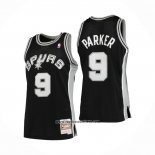 Camiseta San Antonio Spurs Tony Parker #9 Mitchell & Ness 2001-02 Negro