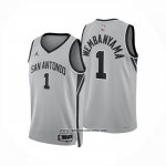 Camiseta San Antonio Spurs Victor Wembanyama NO 1 Statement 2025-26 Gris