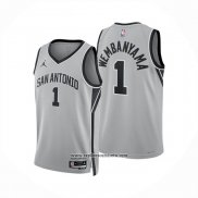 Camiseta San Antonio Spurs Victor Wembanyama NO 1 Statement 2025-26 Gris