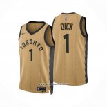 Camiseta Toronto Raptors Gradey Dick #1 Ciudad 2023-24 Oro