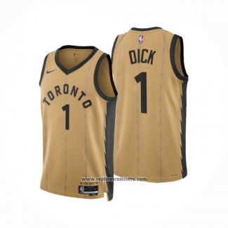 Camiseta Toronto Raptors Gradey Dick #1 Ciudad 2023-24 Oro