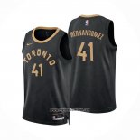 Camiseta Toronto Raptors Juancho Hernangomez #41 Ciudad 2022-23 Negro