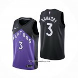 Camiseta Toronto Raptors OG Anunoby #3 Earned 2020-21 Negro Violeta