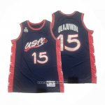 Camiseta USA 1996 Hakeem Olajuwon NO 15 Azul
