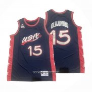Camiseta USA 1996 Hakeem Olajuwon NO 15 Azul