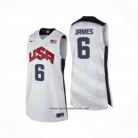 Camiseta USA 2012 Lebron James #6 Blanco