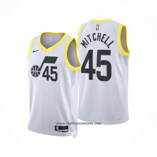 Camiseta Utah Jazz Donovan Mitchell #45 Association 2022-23 Blanco