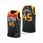 Camiseta Utah Jazz Onovan Mitchell #45 Ciudad 2020-21 Negro