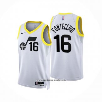 Camiseta Utah Jazz Simone Fontecchio #16 Association 2022-23 Blanco