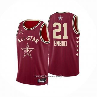 Camiseta All Star 2024 Philadelphia 76ers Joel Embiid #21 Rojo