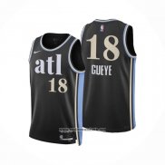 Camiseta Atlanta Hawks Mouhamed Gueye #18 Ciudad 2023-24 Negro