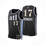 Camiseta Atlanta Hawks Onyeka Okongwu #17 Ciudad 2023-24 Negro