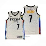 Camiseta Brooklyn Nets Kevin Durant #7 Ciudad 2020-21 Blanco