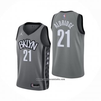 Camiseta Brooklyn Nets Lamarcus Aldridge #21 Statement 2021 Gris