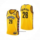 Camiseta Brooklyn Nets Spencer Dinwiddie #26 Ciudad 2020-21 Amarillo