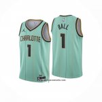 Camiseta Charlotte Hornets Lonzo Ball #1 Ciudad 2024-25 Verde