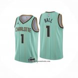 Camiseta Charlotte Hornets Lonzo Ball #1 Ciudad 2024-25 Verde