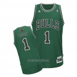 Camiseta Chicago Bulls Derrick Rose #1 Hardwood Classics Throwback 2008-09 Verde