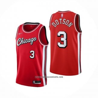 Camiseta Chicago Bulls Devon Dotson #3 Ciudad 2021-22 Rojo