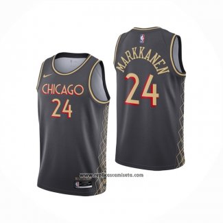 Camiseta Chicago Bulls Lauri Markkanen #24 Ciudad 2020-21 Gris