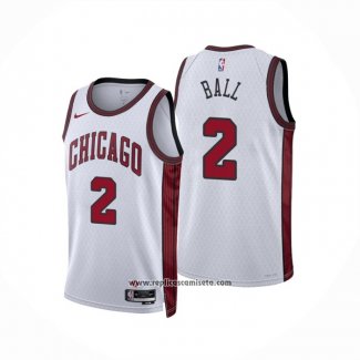Camiseta Chicago Bulls Lonzo Ball #2 Ciudad 2022-23 Blanco