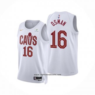 Camiseta Cleveland Cavaliers Cedi Osman #16 Association 2022-23 Blanco