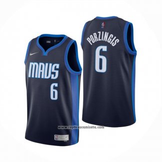 Camiseta Dallas Mavericks Kristaps Porzingis #6 Earned 2020-21 Azul