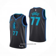 Camiseta Dallas Mavericks Luka Doncic #77 Ciudad 2018-19 Azul