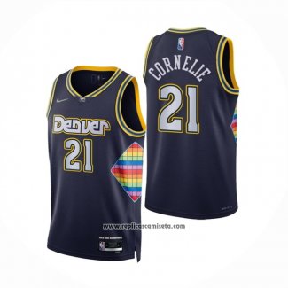 Camiseta Denver Nuggets Petr Cornelie #21 Ciudad 2021-22 Azul