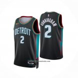 Camiseta Detroit Pistons Cade Cunningham NO 2 Ciudad 2025-26 Negro