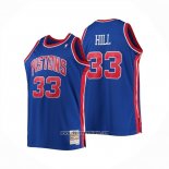 Camiseta Detroit Pistons Grant Hill NO 33 Mitchell & Ness 1995-96 Azul