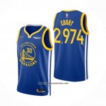 Camiseta Golden State Warriors Stephen Curry 2974th 3 Points Azul