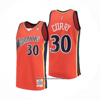 Camiseta Golden State Warriors Stephen Curry #30 Mitchell & Ness 2009-10 Naranja