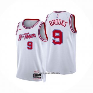 Camiseta Houston Rockets Dillon Brooks #9 Ciudad 2023-24 Blanco