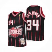 Camiseta Houston Rockets Hakeem Olajuwon #34 Mitchell & Ness 1996-97 Negro