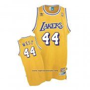 Camiseta Los Angeles Lakers Jerry West #44 Retro Amarillo