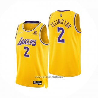 Camiseta Los Angeles Lakers Wayne Ellington #2 75th Anniversary 2021-22 Amarillo