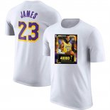 Camiseta Manga Corta Los Angeles Lakers James NO 23 Commemorative Blanco