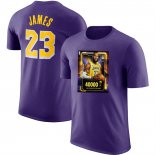 Camiseta Manga Corta Los Angeles Lakers James NO 23 Commemorative Violeta
