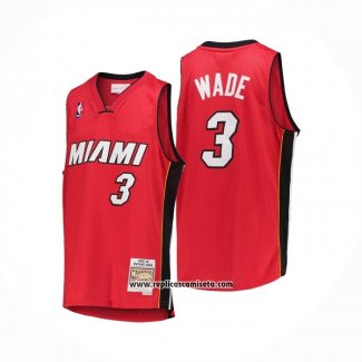 Camiseta Miami Heat Dwyane Wade #3 Mitchell & Ness 2005-06 Rojo