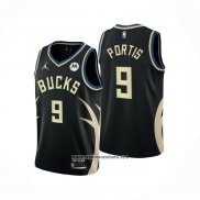 Camiseta Milwaukee Bucks Bobby Portis #9 Statement 2022-23 Negro