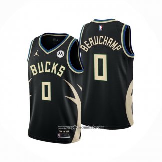 Camiseta Milwaukee Bucks Marjon Beauchamp #0 Statement 2022-23 Negro